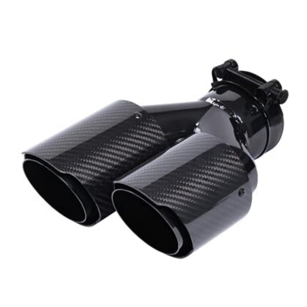 Exhaust Tips Dual Outlet Carbon Fiber 63Mm - Ujung Knalpot Serat Karbon dengan Dua