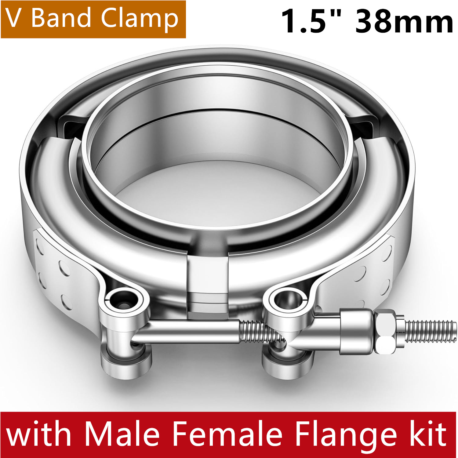 Exhaust V Band Clamp Flange Kit Stainless - V Band Clamp dengan laki-laki perempuan