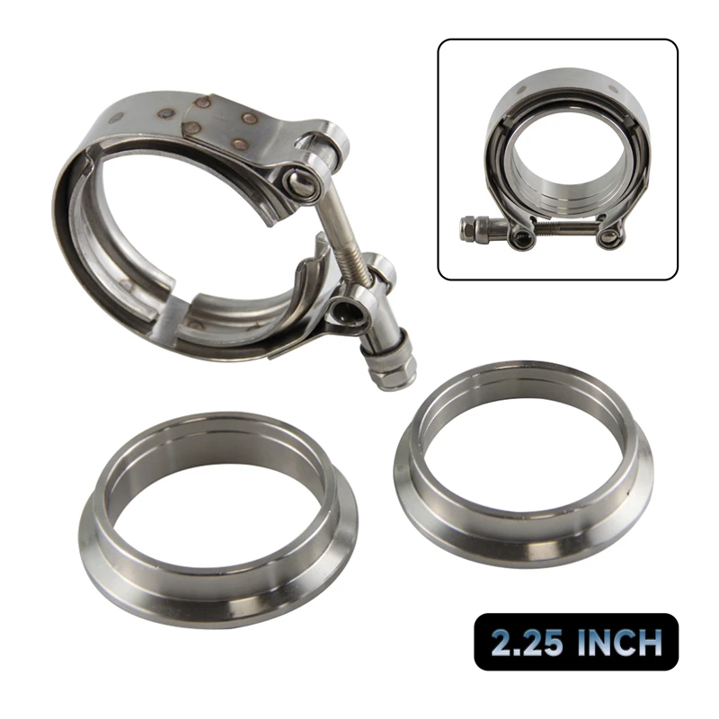 Exhaust V Band Clamp Flange Kit Stainless - Kit Pipa Bawah Knalpot Turbo 57Mm