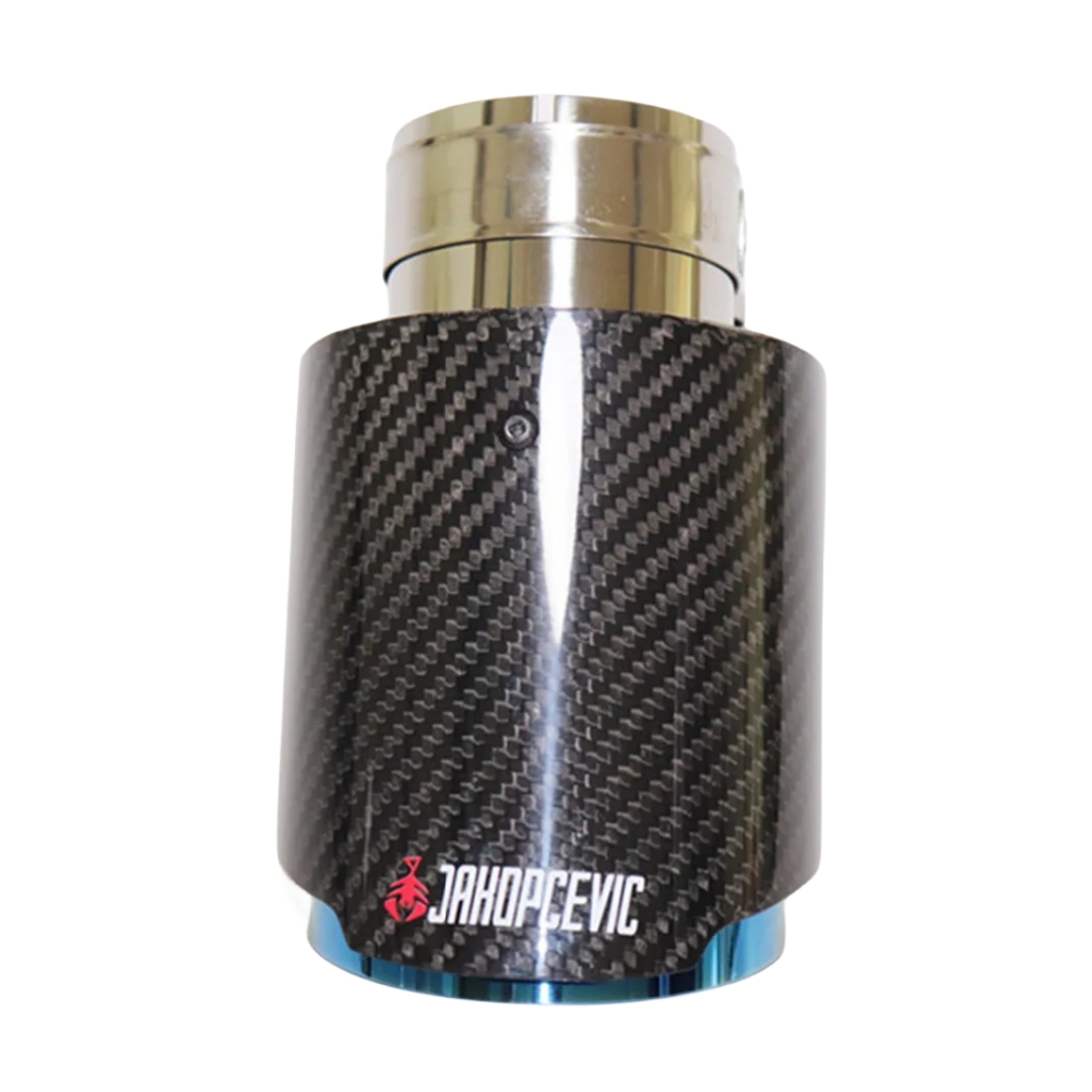 Exhaust Muffler Stainless Steel Universal - Sistem Knalpot Serat Karbon Mengkilap untuk