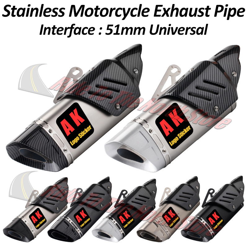 Exhaust Muffler Stainless Steel Universal - Knalpot Motor Universal Slip On 51mm