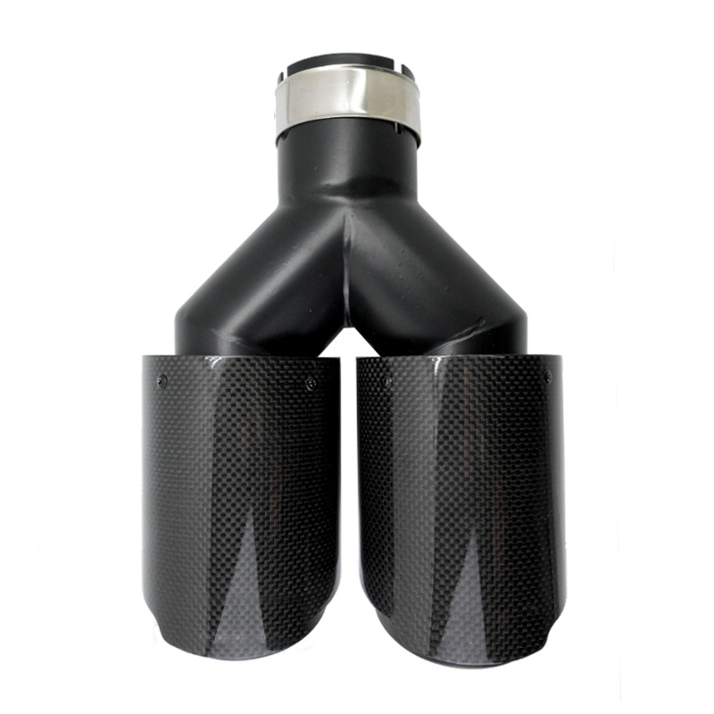 Exhaust Tips Dual Outlet Carbon Fiber 63Mm - Ujung Knalpot Ganda Tipe Y 63mm