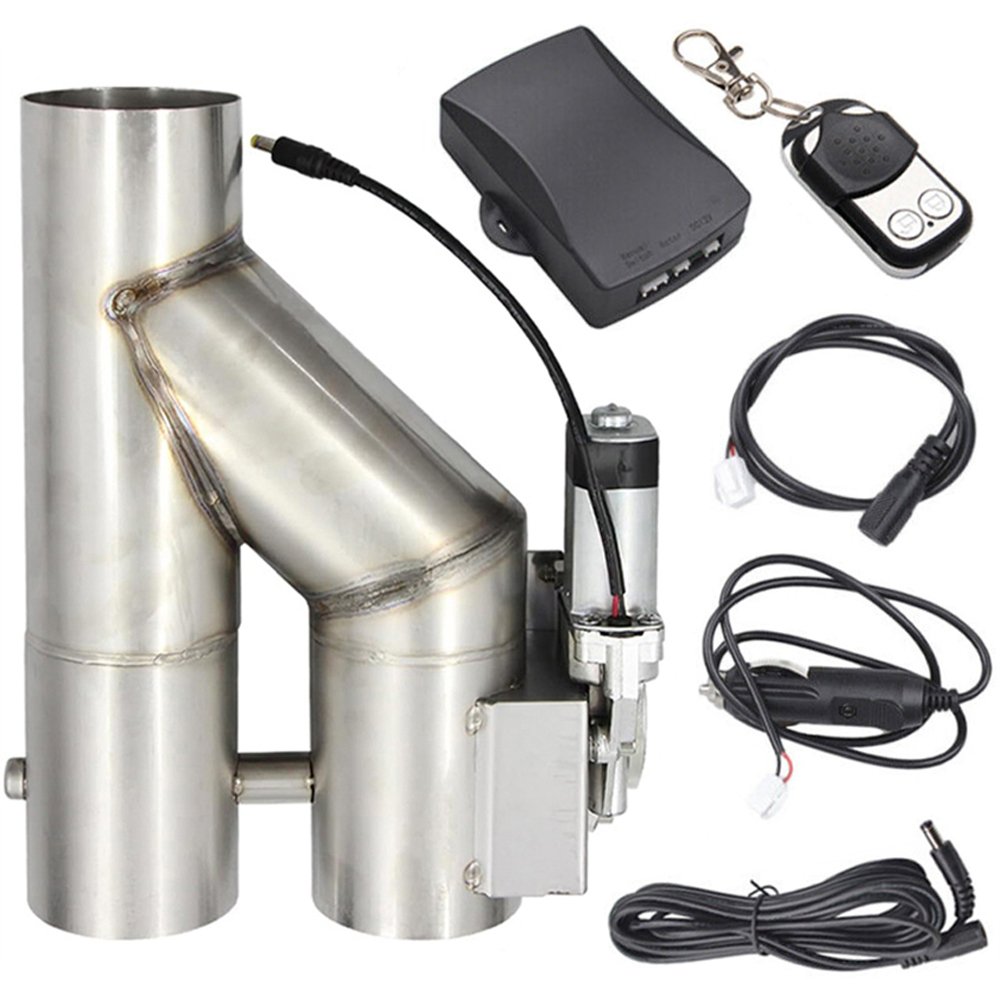 Dual Exhaust Cutout Valve Y Pipe Stainless - Katup Pembuangan Knalpot Elektrik Universal 2''