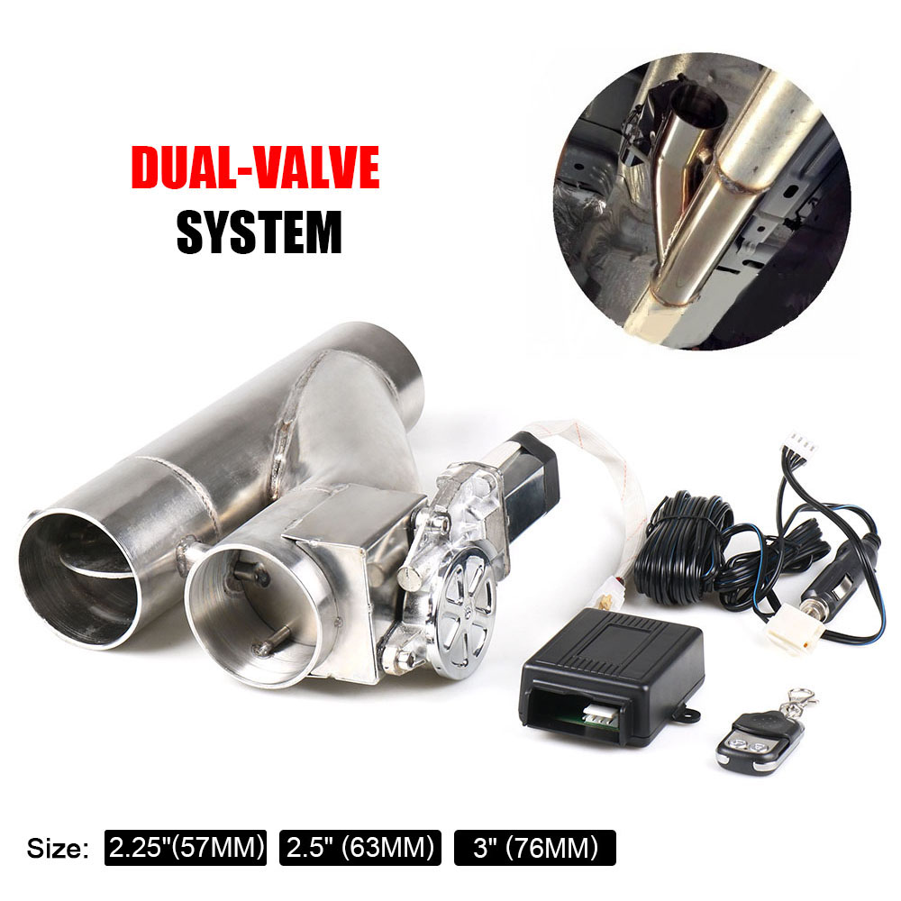 Dual Exhaust Cutout Valve Y Pipe Stainless - Header Stainless Steel 2.25''/2.5''/3.0'' Pipa Y