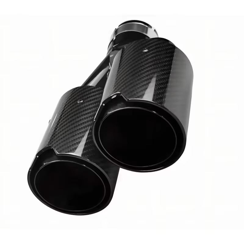 2 Buah Ujung Knalpot Serat Kar - Exhaust Tips Dual Outlet Carbon Fiber 63Mm ulasan dan harga