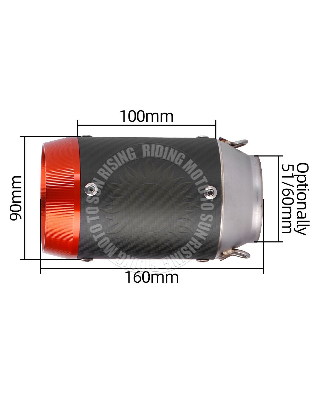 51 60mm Knalpot Motor Universa - Exhaust Muffler Stainless Steel Universal ulasan dan harga
