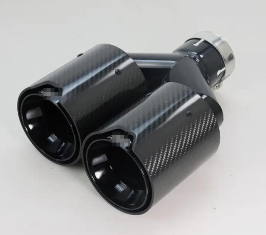 Ujung Knalpot Universal, Diame - Exhaust Tips Dual Outlet Carbon Fiber 63Mm ulasan dan harga
