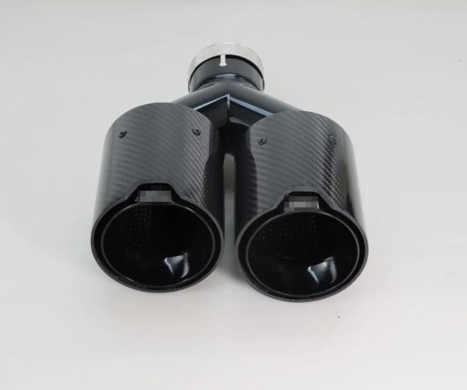 Ujung Knalpot Universal, Diame - Exhaust Tips Dual Outlet Carbon Fiber 63Mm ulasan dan harga