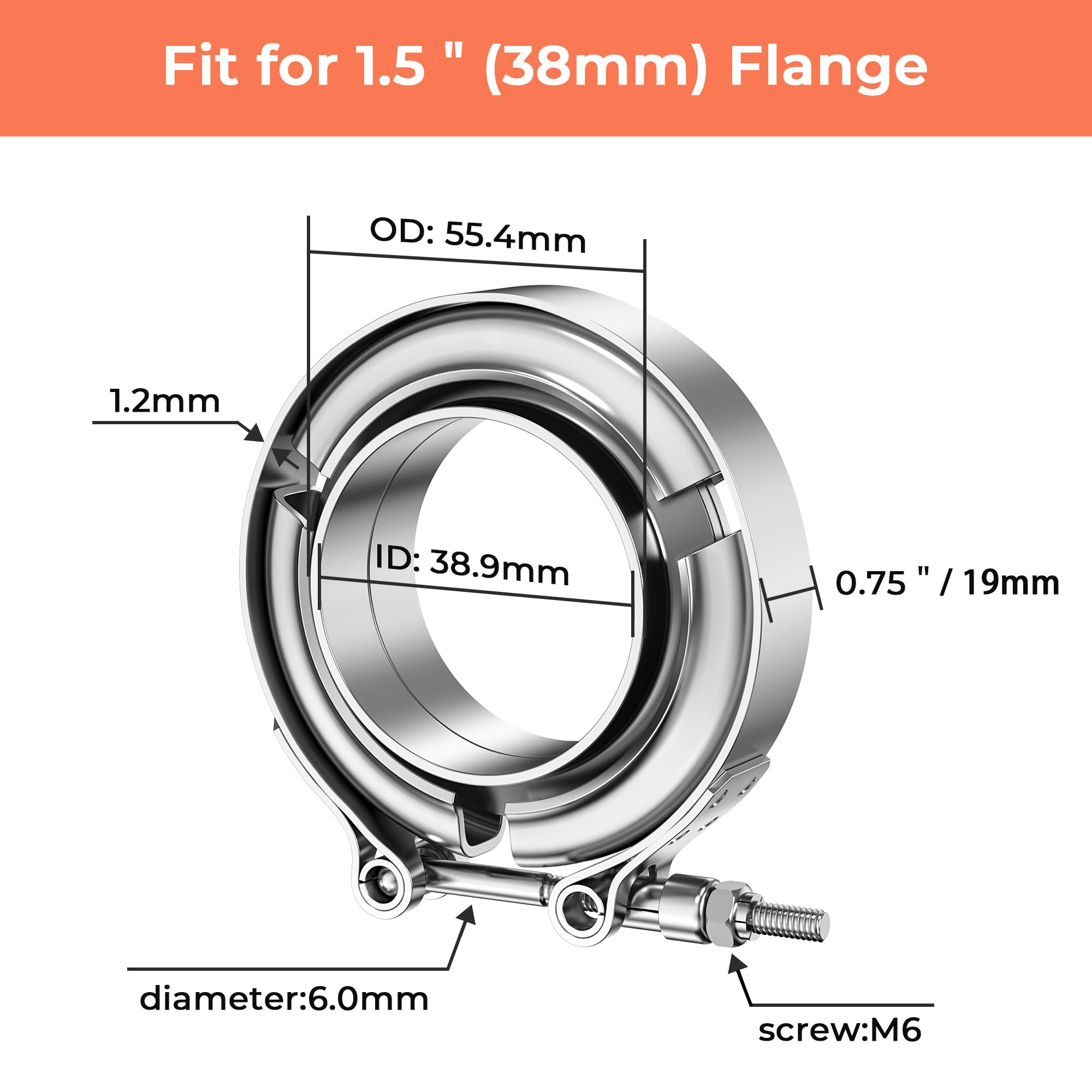 V Band Clamp dengan laki-laki  - Exhaust V Band Clamp Flange Kit Stainless ulasan dan harga