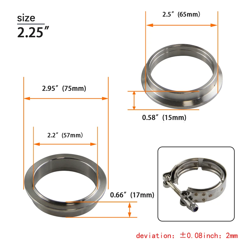 Kit Pipa Bawah Knalpot Turbo 5 - Exhaust V Band Clamp Flange Kit Stainless ulasan dan harga