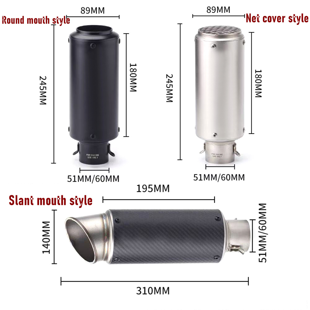 Knalpot Motor Universal 51Mm 6 - Exhaust Muffler Stainless Steel Universal ulasan dan harga