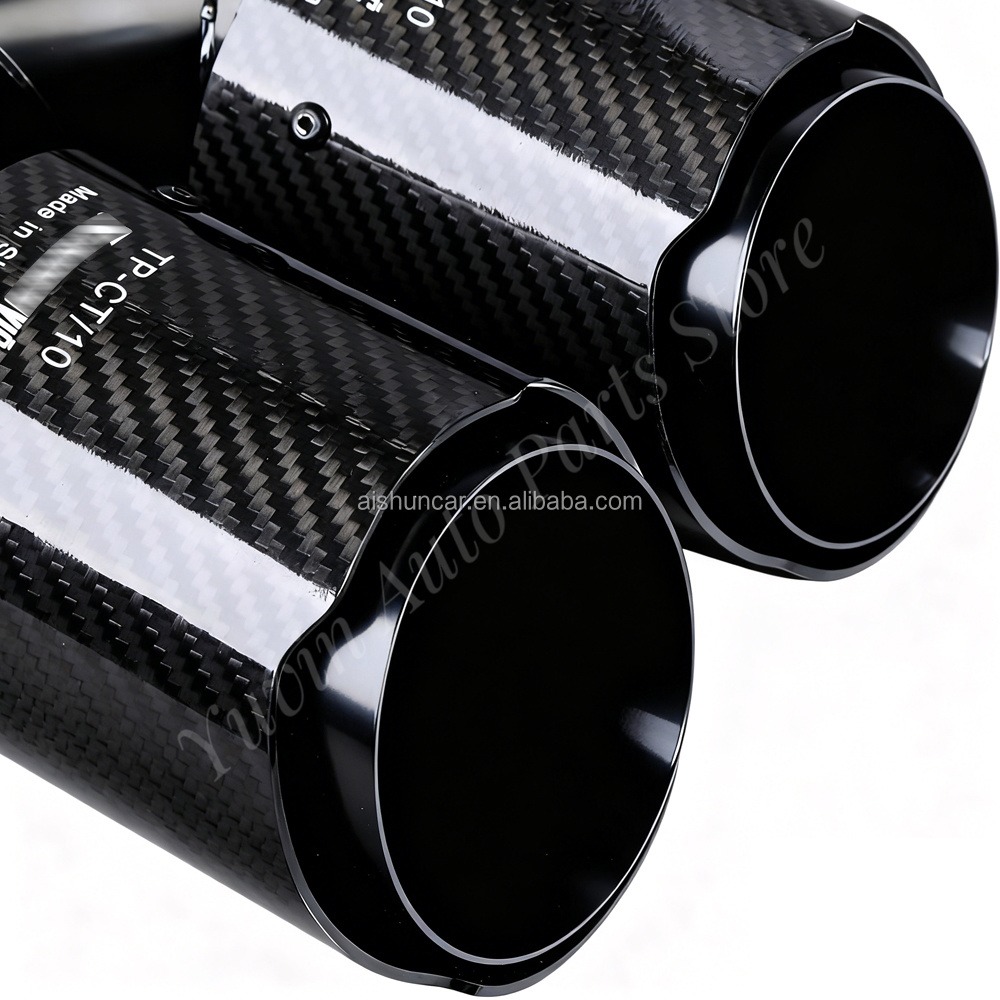 Ujung Knalpot Ganda Universal, - Exhaust Tips Dual Outlet Carbon Fiber 63Mm ulasan dan harga